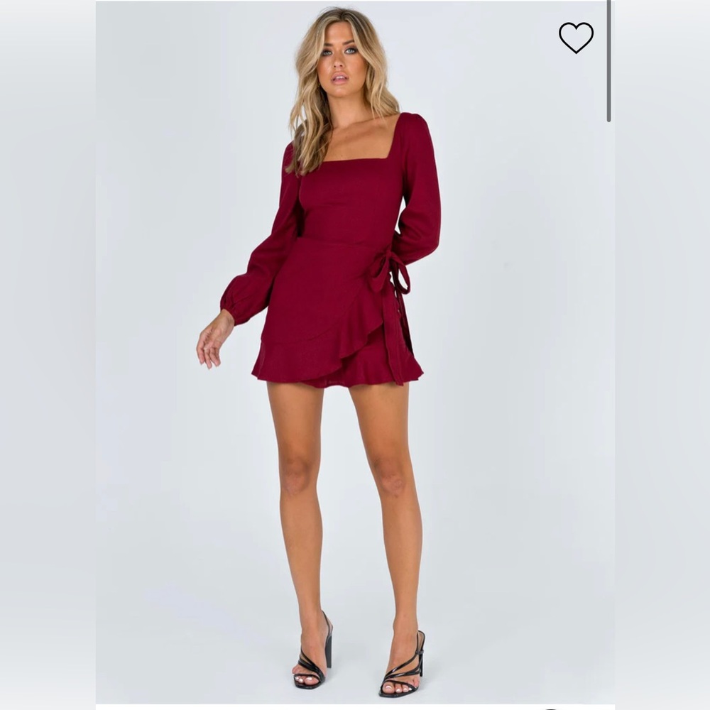 Princess Polly maroon long sleeve dress